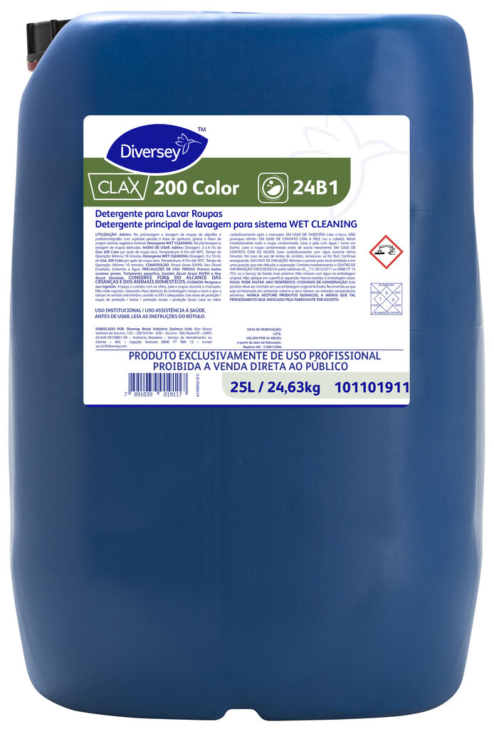 CLAX 200 COLOR 25L - DETERGENTE PARA LAVAR ROUPAS DETERGENTE PRINCIPAL DE LAVAGEM PARA SISTEMA WET CLEANING